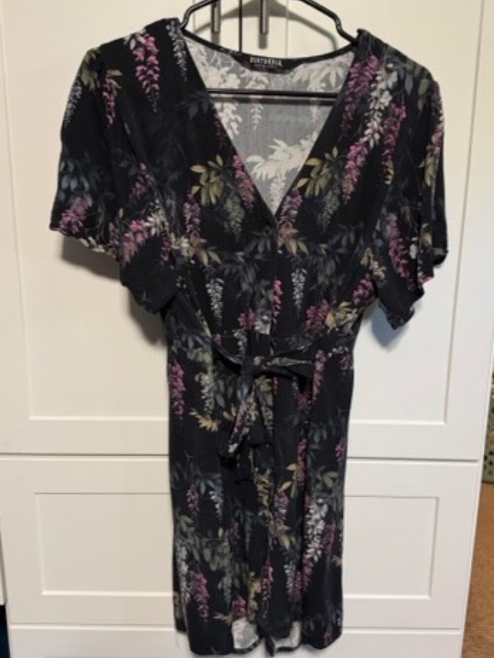 Disturbia Wisteria Floral Print Button Up Playsuit